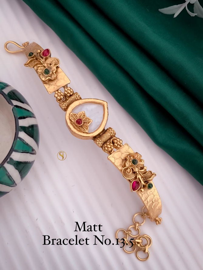 8 MB Golden Matt Bracelet Wholesale Shop In Surat
